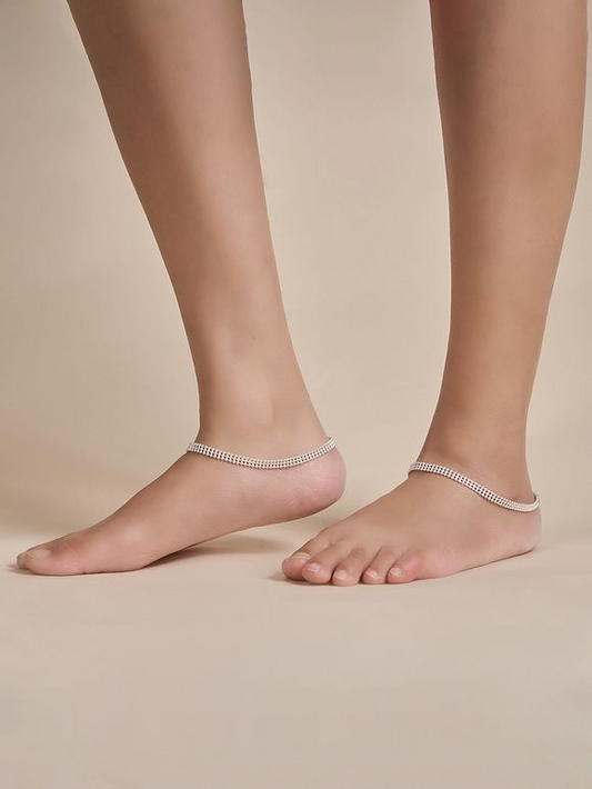 Love Silver Jikoi Anklets For Women