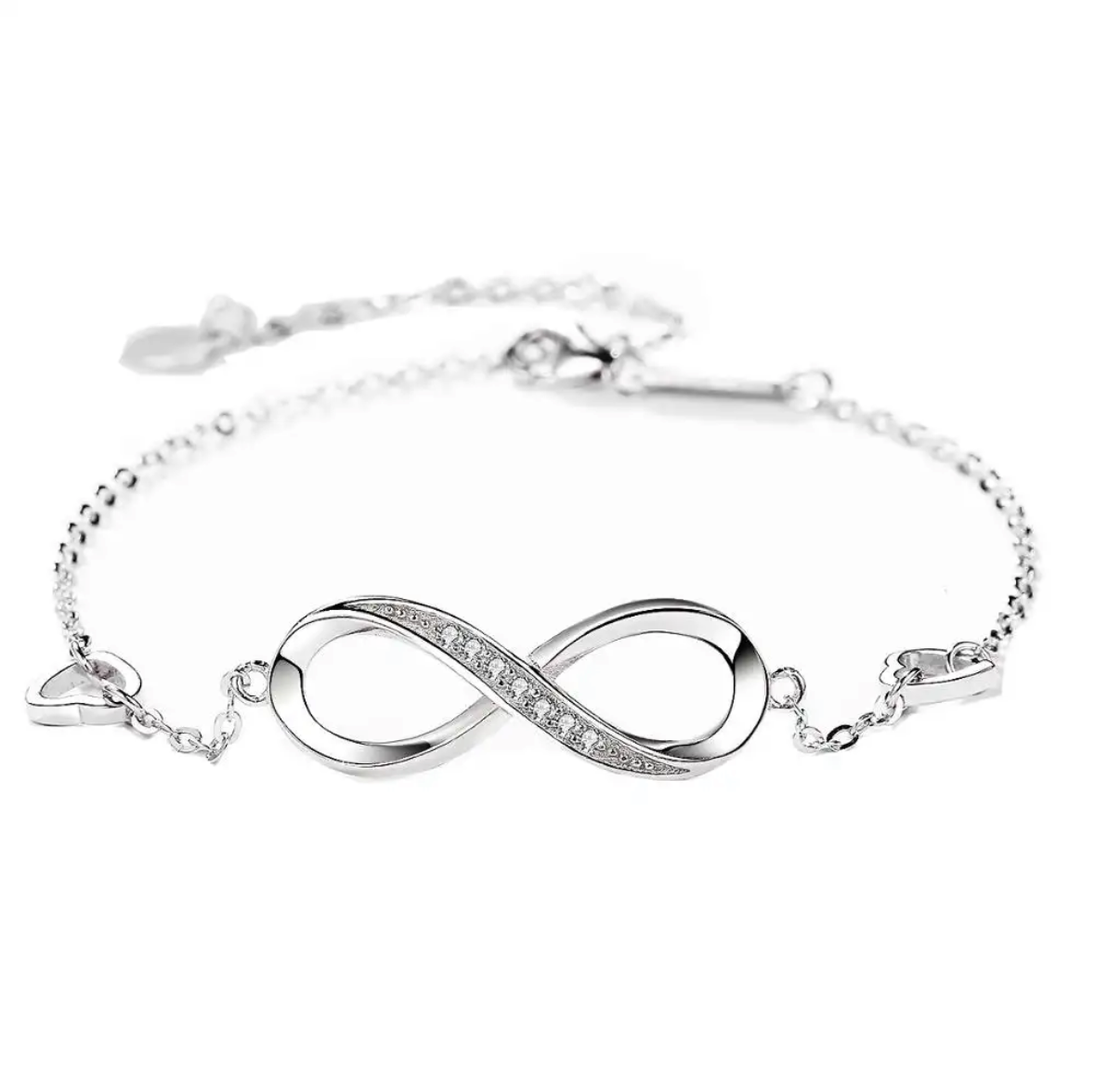 Women Infinite Endless Love Sterling Silver Charm Bracelet