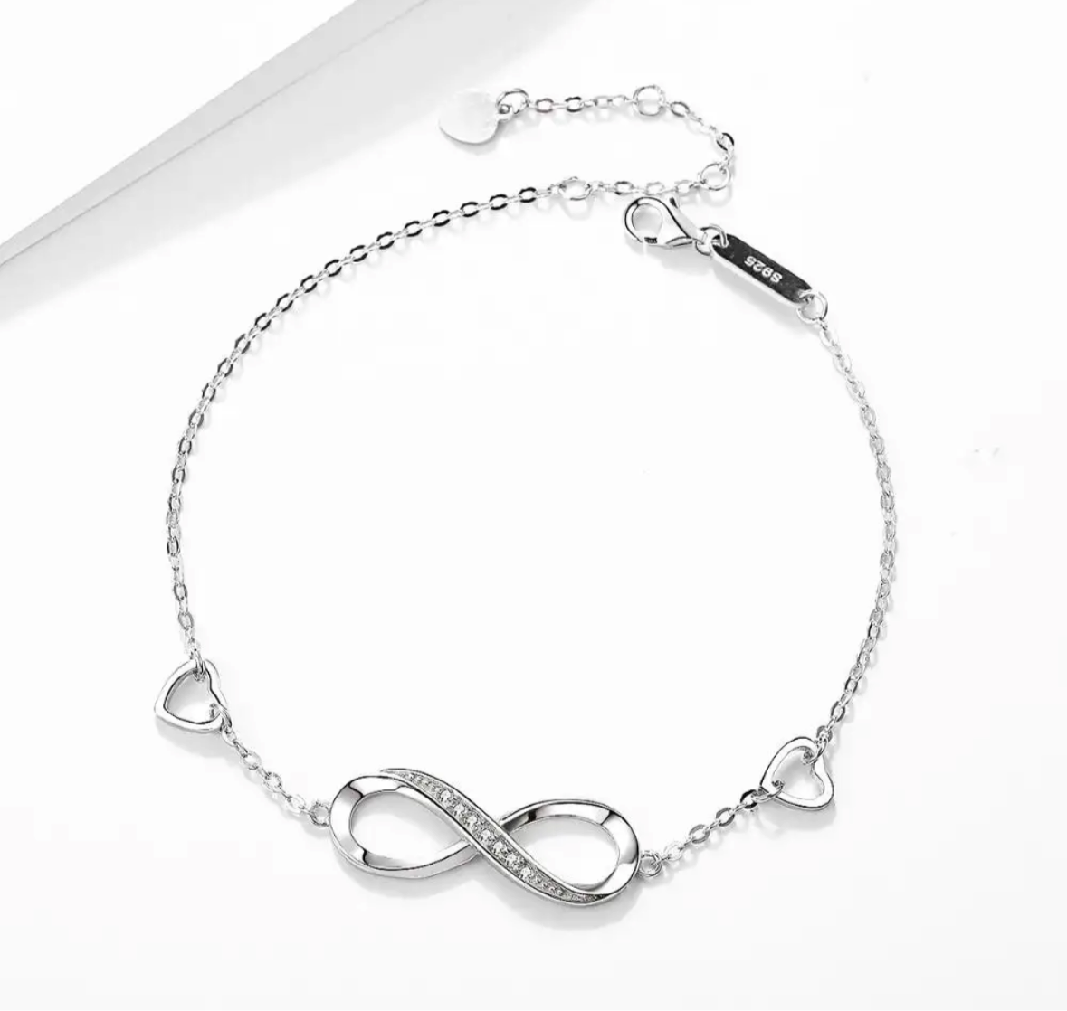 Women Infinite Endless Love Sterling Silver Charm Bracelet