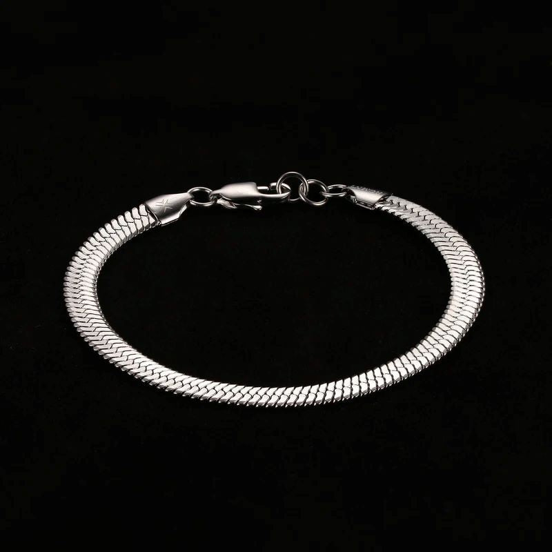 Herringbone Silver Bracelet for men