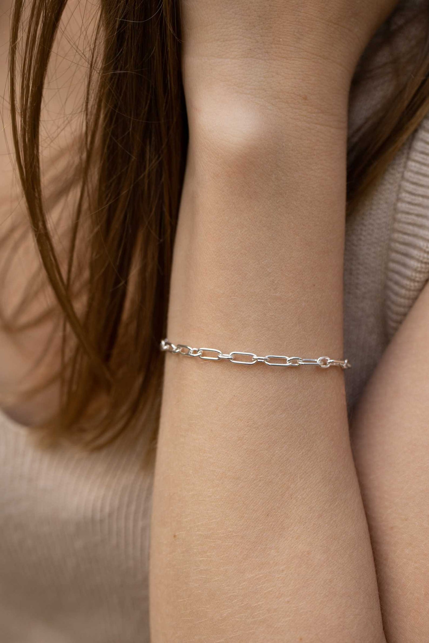 J Paper Silver Bracelet For Women